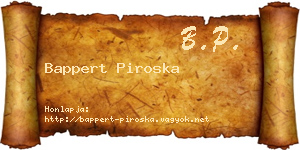 Bappert Piroska névjegykártya